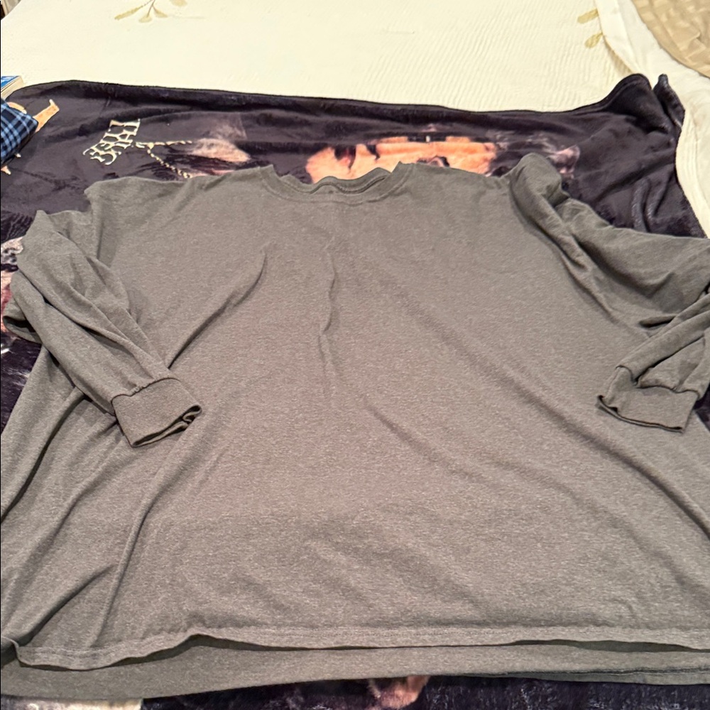 Fruit of the Loom Men’s Gray Long Sleeve Shirt-4XL